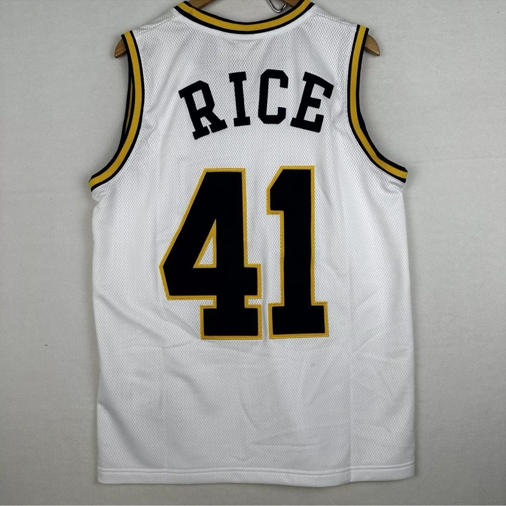 NWT Champion Men’s Medium Glen Rice 41 Jersey Navy & Yellow Retro Rare